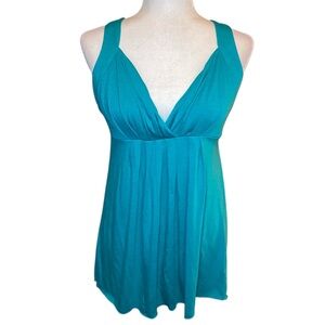 Belle Du Jour Turquoise Sleeveless Blouse